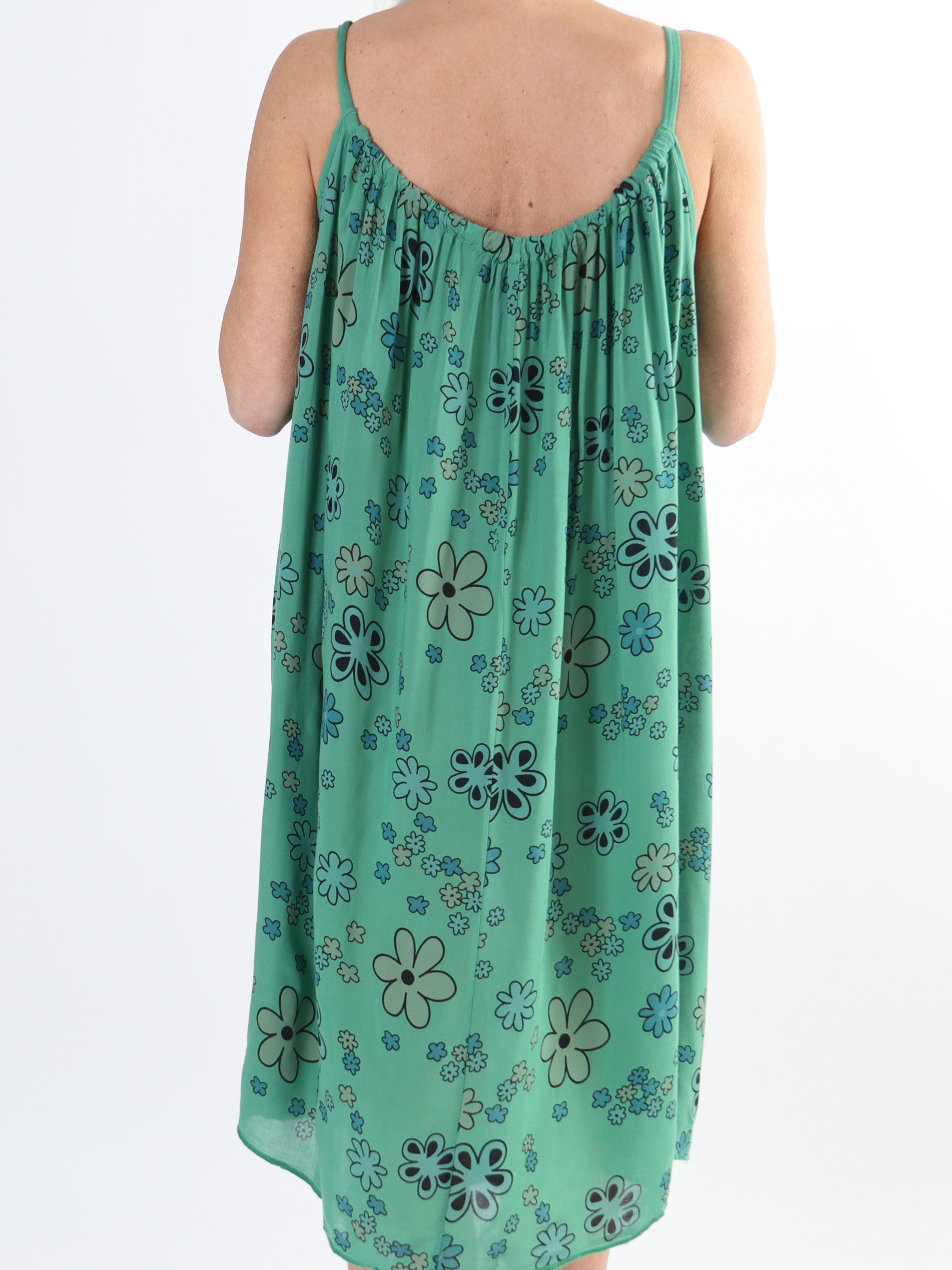 Sunshines Flower - Let plus size kjole i viskose med blomsterprint